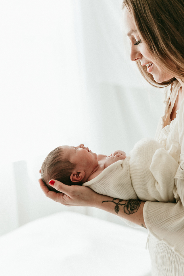 Mom and Baby Newborn Pose